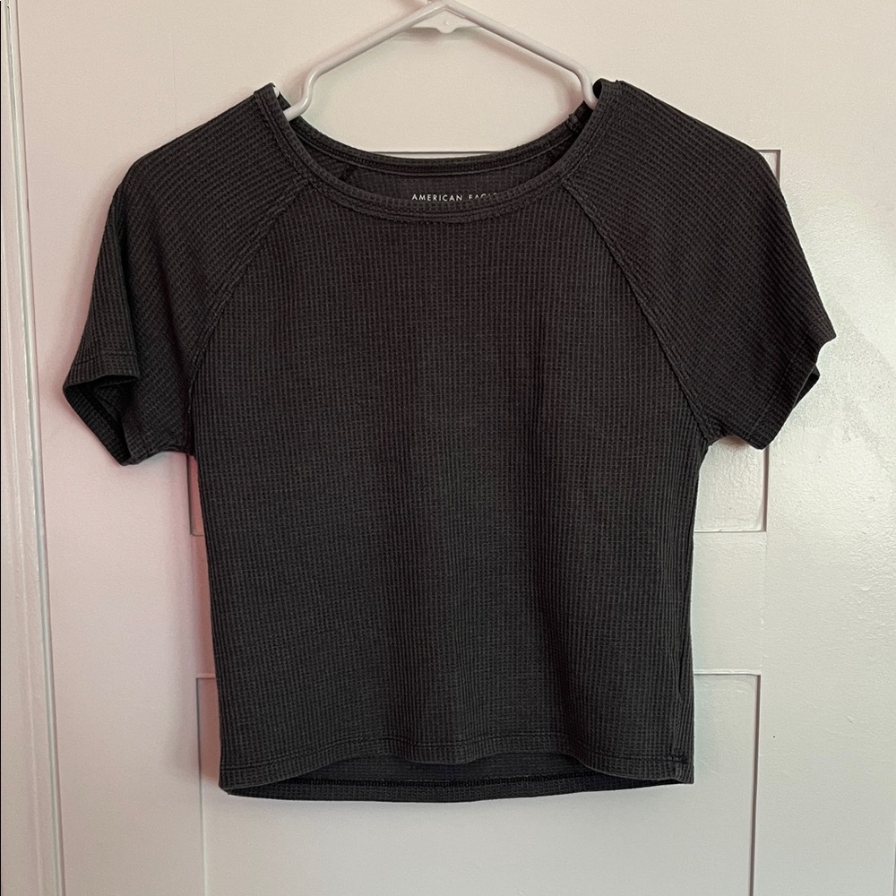 American Eagle Cropped Waffle Tee